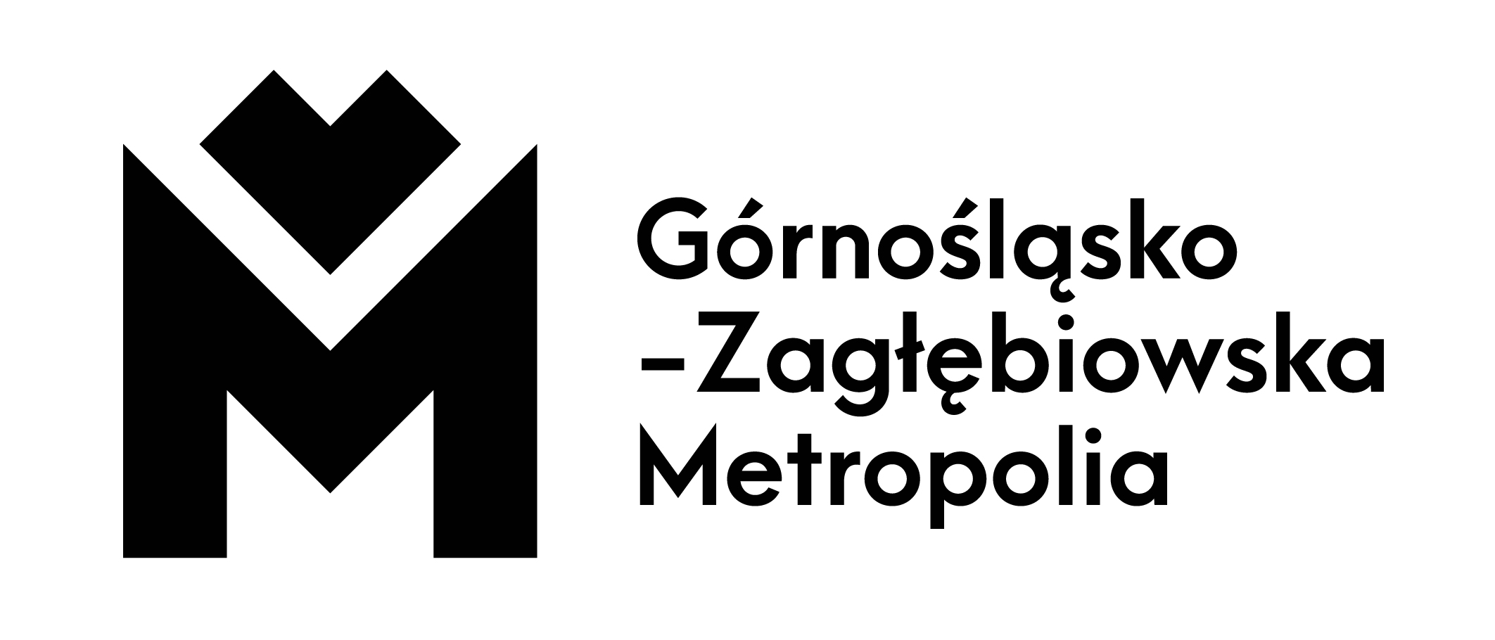 Czarno-biały logotyp Górnośląsko-Zagłębiowskiej Metropolii